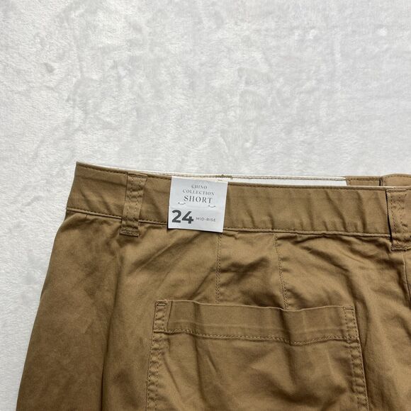 Lane Bryant Mid-Rise Chino shorts Women’s Sz 24 Khaki Brown NEW - Picture 8 of 8